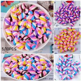 BSUNS 5/10Pcs Candy Color Children Gift Clear Fluffy Plasticine Toys Miniature Resin Cotton Candy Mud