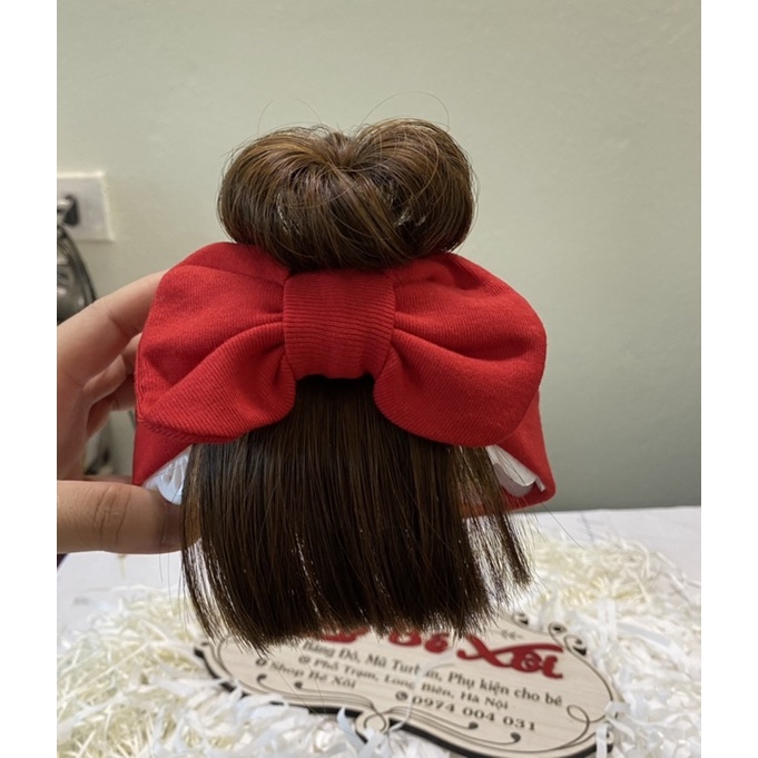 Tóc giả cho bé gái, turban tóc giả cho bé sơ sinh 0-12 tháng