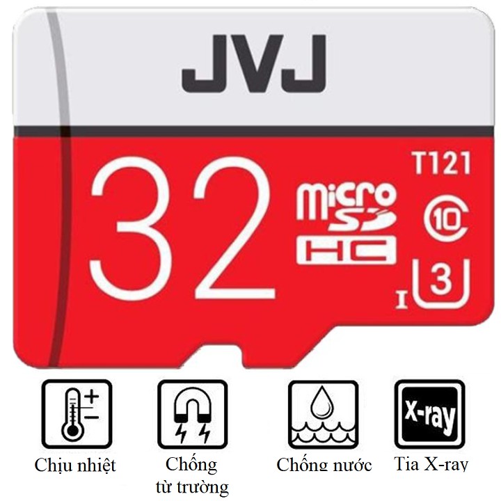 Thẻ nhớ 32Gb JVJ Pro U3 Class 10–chuyên dụng cho CAMERA, Điện thoại, Máy ảnh,... tốc độ cao 95Mb-140Mb/s