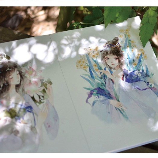 Hoa Gian Nguyệt - Artbook vở tranh nghệ thuật thiếu nữ cổ trang