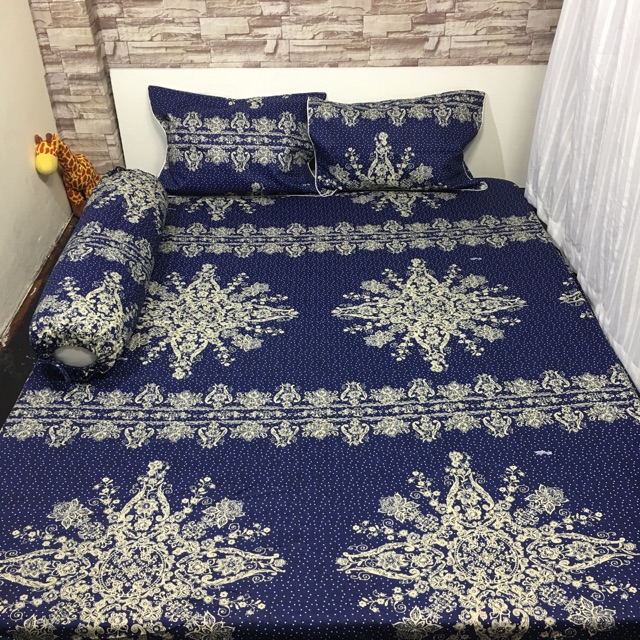 Drap cotton Thắng Lợi (bộ: drap, 2 áo nằm, 1 áo ôm)