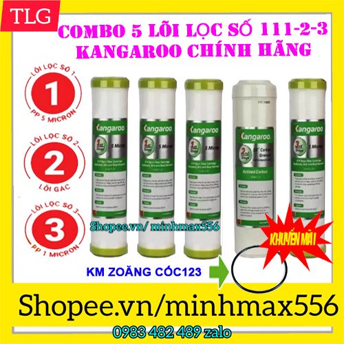 COMBO 5 LÕI LỌC NƯỚC KANGAROO SỐ 11123 | KHUYỄN MÃI ZOANG CỐC LỌC