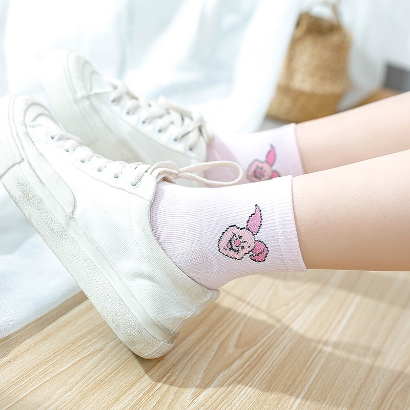 Disney Đôi TẤT Vớ Nữ Cotton Họa Tiết Chuột Mickey Vịt Hoạt Hình Dễ Thương