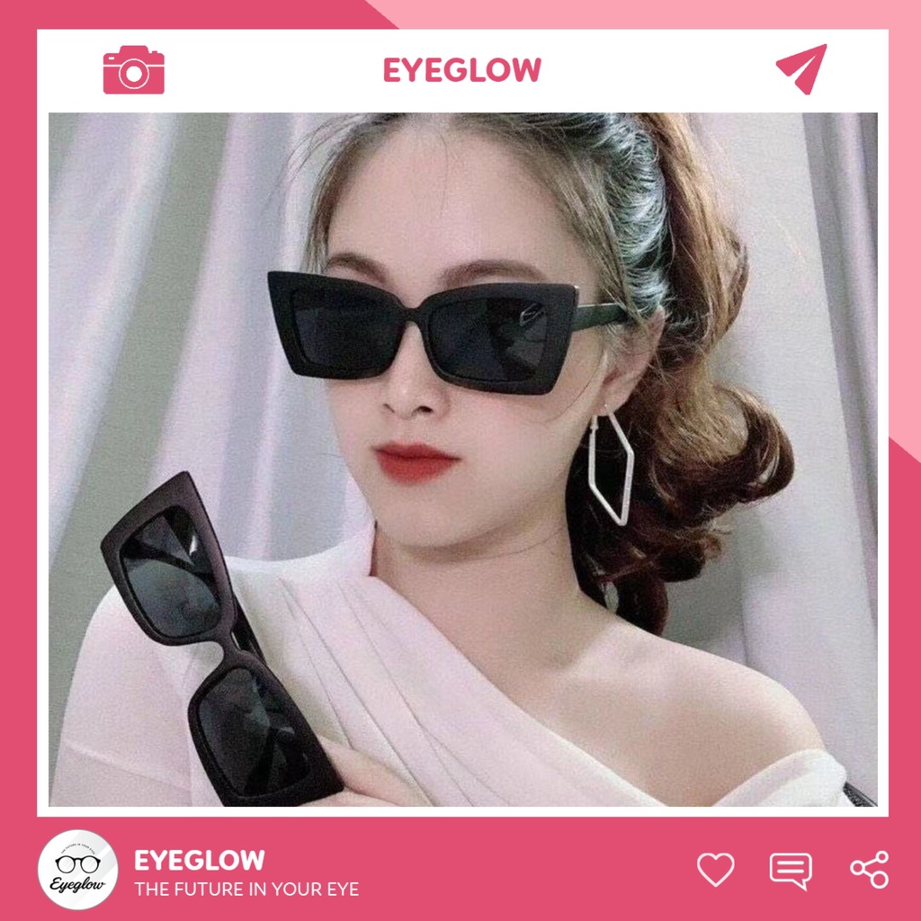 Kính mát mắt mèo nữ Eyeglow đi biển đi chơi cực đẹp phong cách retro Jennie cân mọi outfit chống UV4