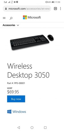 Phím chuột không dây microsoft 3050