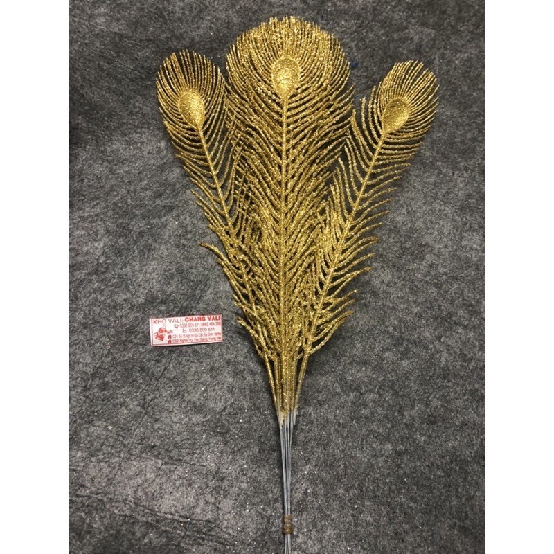 Sỉ lông công kim tuyến dài 40cm làm oản tài lộc, giỏ quà tết