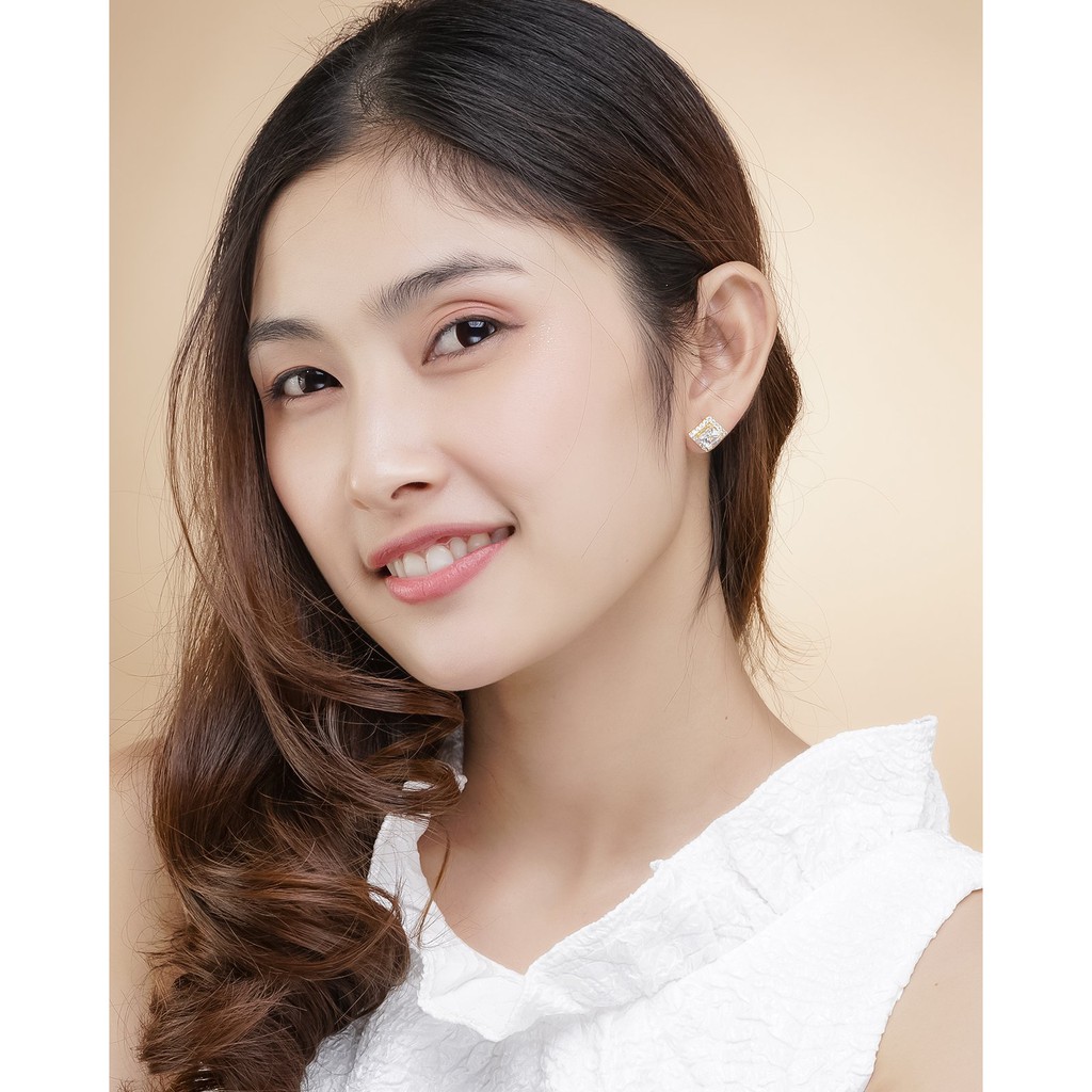 Bông tai nữ UHA mạ vàng 18K , đính kim cương nhân tạo B1080134-80