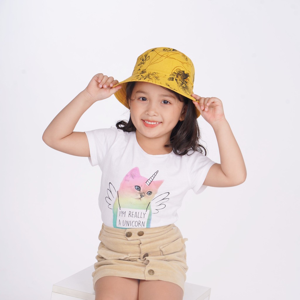Nón Bucket Trẻ EM Hoa Nắng Vàng Duy Ngọc Cao Cấp - BST &quot;CẢM HỨNG MÙA XUÂN&quot; (0154)