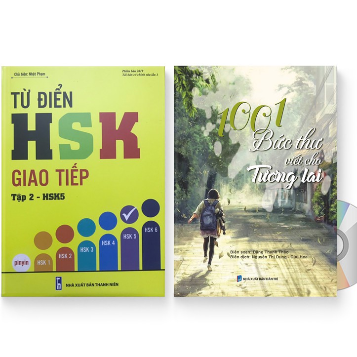Sách - Combo: Từ điển HSK giao tiếp tập 2 - HSK5 + 1001 Bức Thư Viết Cho Tương Lai + DVD quà tặng
