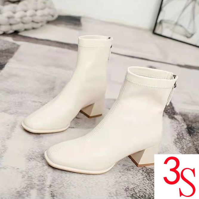 Giày Bốt Da Mềm Gót Thấp Dày Dặn Màu Nâu Phong Cách Pháp Thời Trang Mới 2021 Cho Nữ