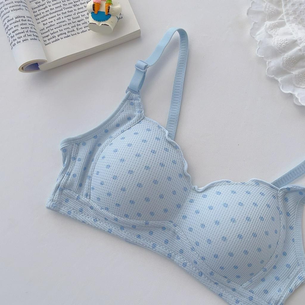 Áo ngực không gọng mút mỏng chấm bi - Áo lót nữ 3 nấc cài, chất cotton mịn ZANABRA A361