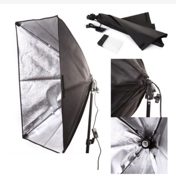 Softbox 50×70 gắn 1 đuôi đèn E27 kèm softbox 50x70