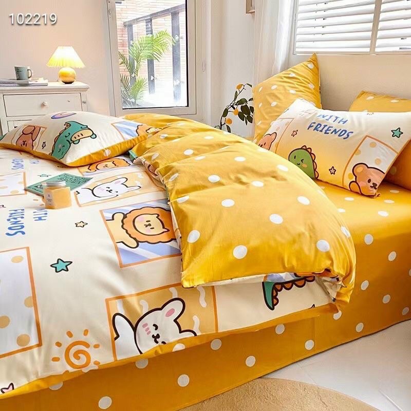 Bộ chăn ga và gối cotton living-thú xinh