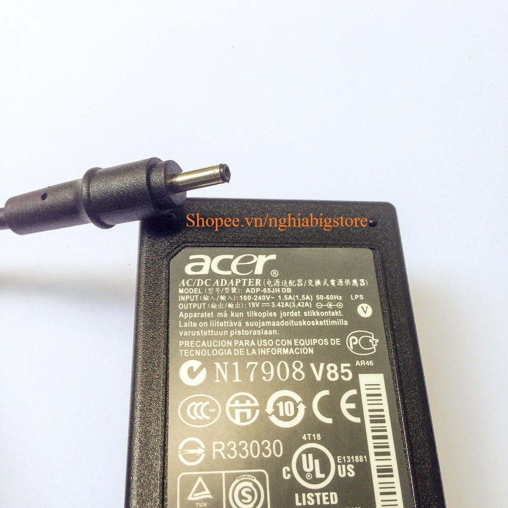 Adapter Sạc Laptop Acer 19V 3.42A Đầu Tròn Nhỏ 3.0mm - GrabExpress Tp.HCM