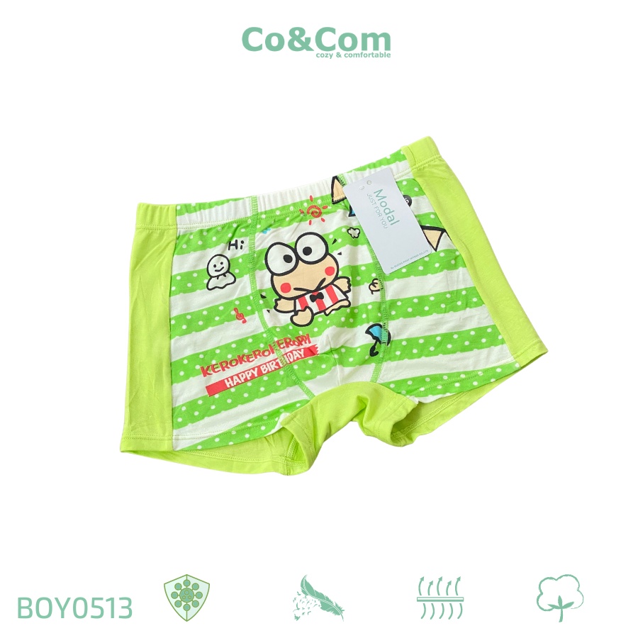 Quần Lót Bé Trai Dáng Đùi 18-38 Kg Cao Cấp Co&amp;Com BOY0513 Vải Cotton Modal Mềm Mịn Siêu Thấm Hút