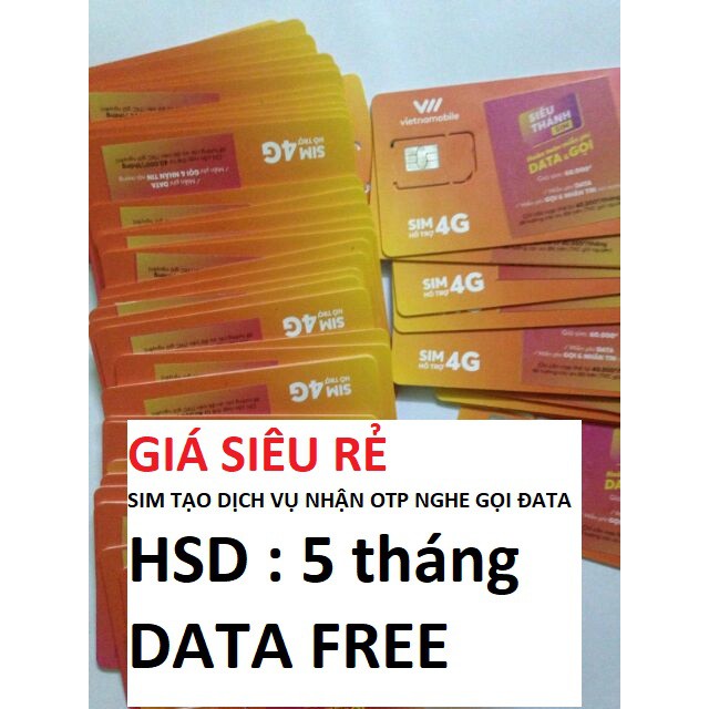 Sim Vietnamobile tạo Shope , fb, zalo, data free tháng đầu... SIM VNMB