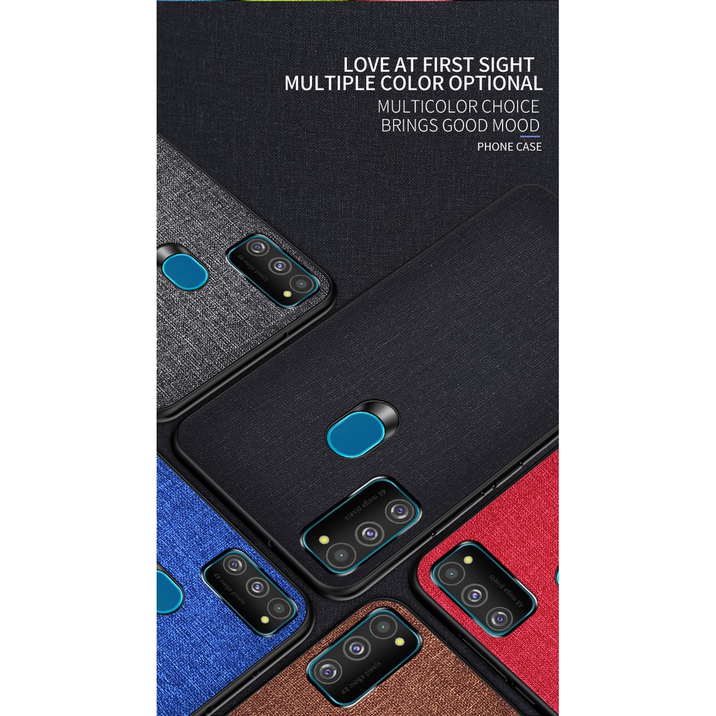 Ốp lưng Samsung M31 chống sốc vân vải bố thời trang cao cấp siêu bền