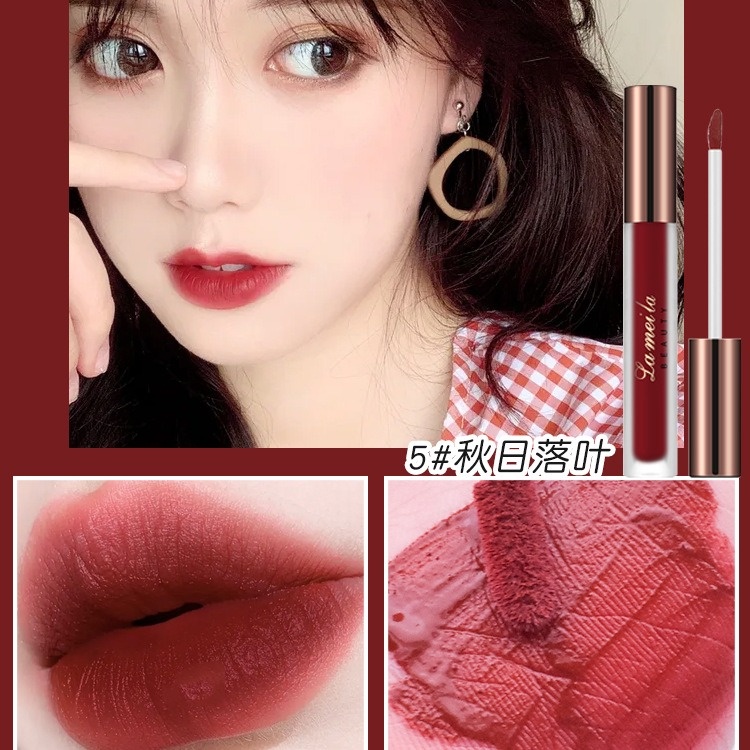 [Hàng mới về] Son môi dạng lỏng Lameila 6 màu không thấm nước lâu trôi hợp thời trang