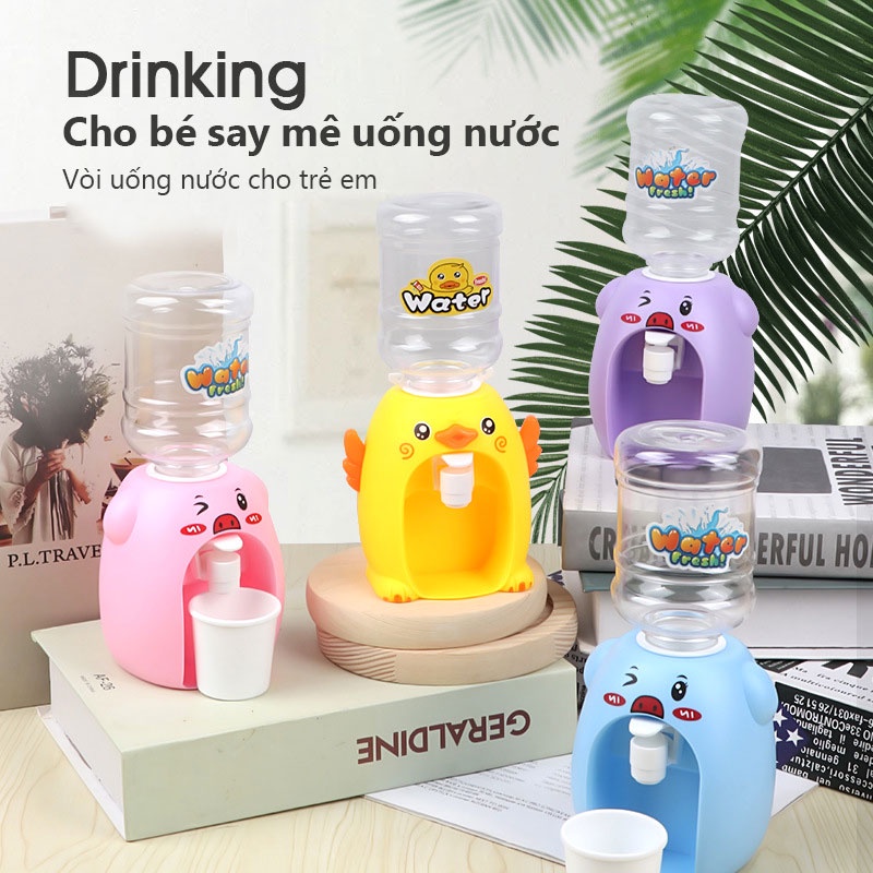 Bình rót nước uống đồ chơi mini thiết kế chú heo / chú vịt vàng đáng yêu vui nhộn dành cho trẻ em