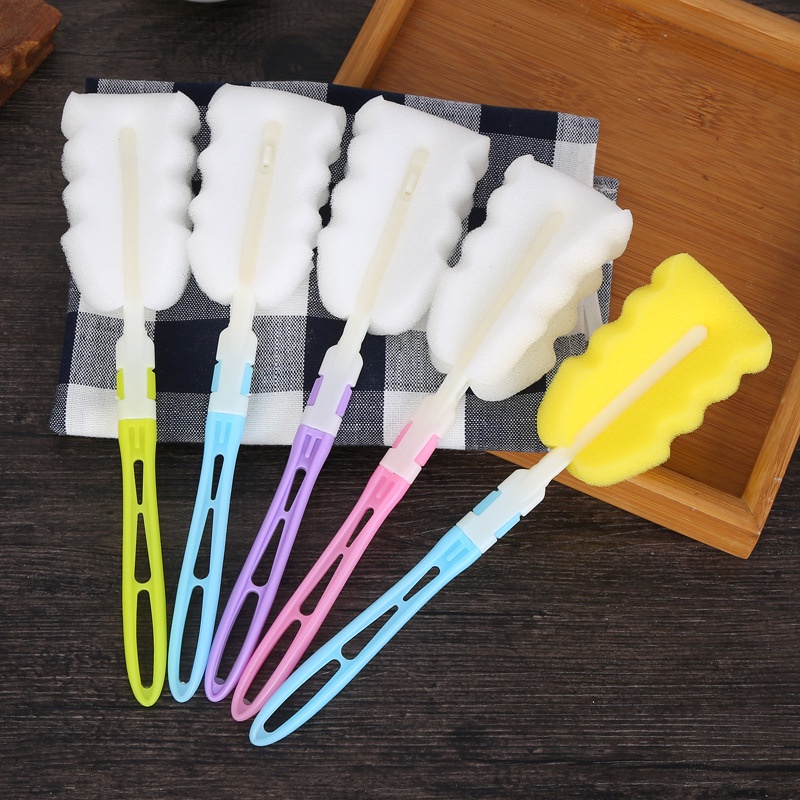 Cọ rửa bình sữa em bé đầu mút xốp gấp gọn được tiện lợi