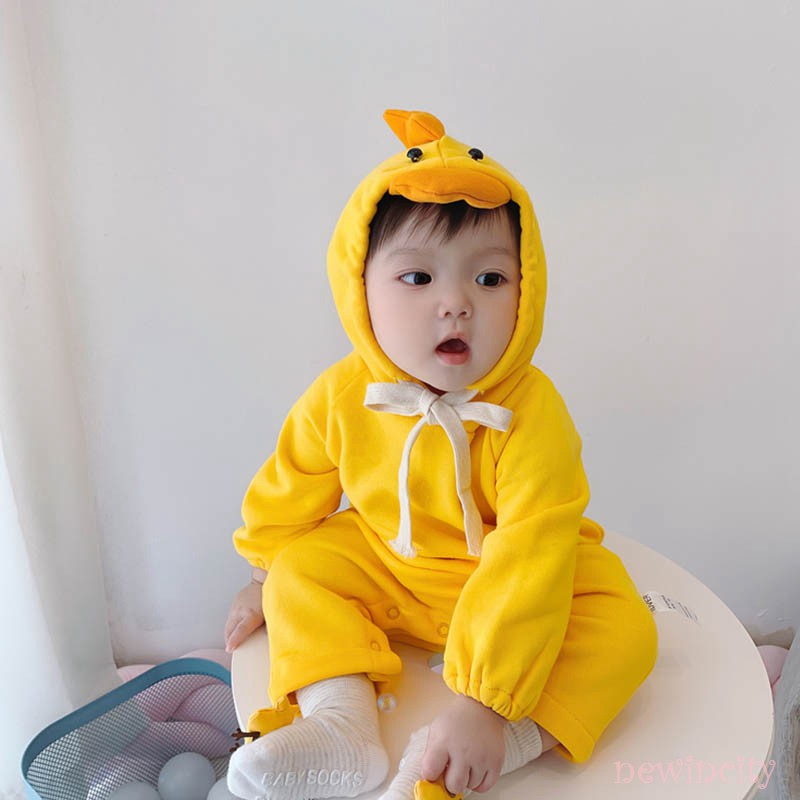 Bộ đồ liền thân tay dài họa tiết hoạt hình phong cách Hàn Quốc đáng yêu cho bé