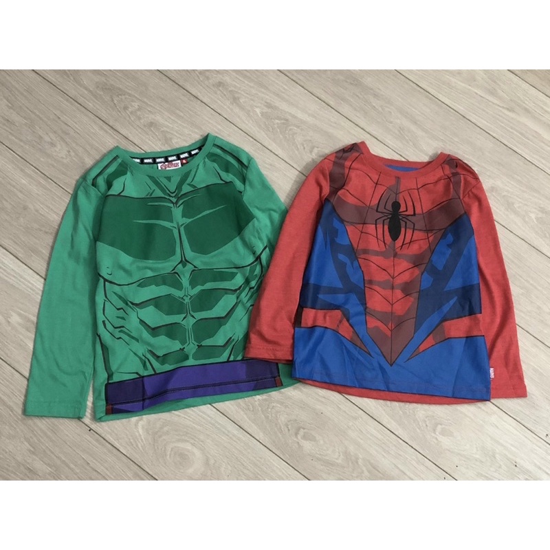 Áo cotton dài tay siêu nhân Marvel cho bé trai 10-38kg