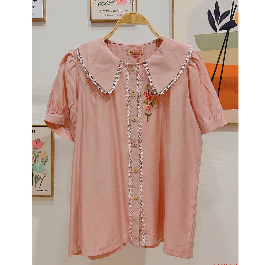 Áo Phối Ren FOR HER Thêu Hoa AO0626