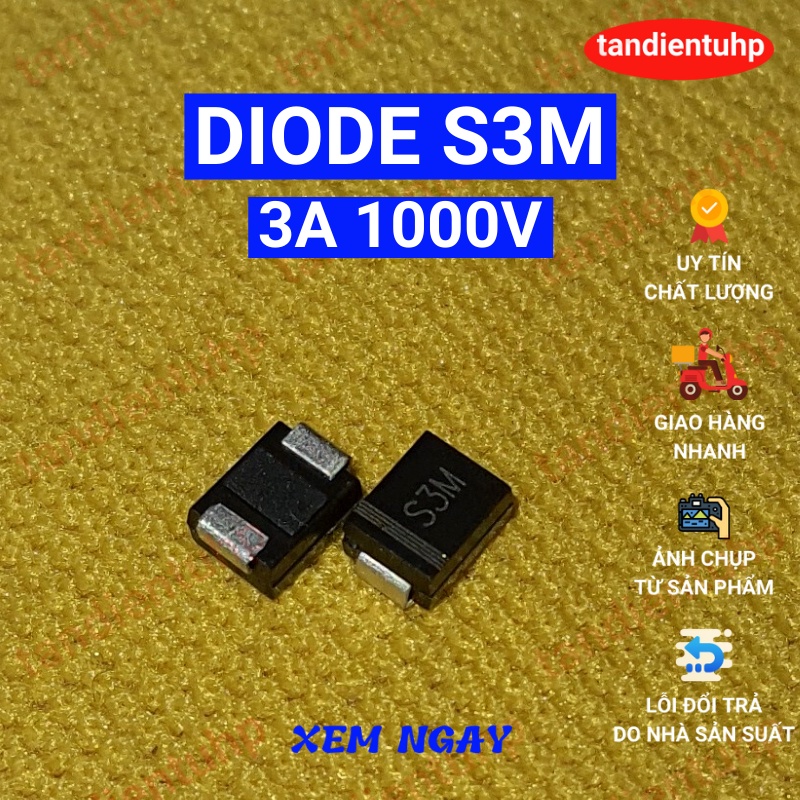 ĐI ỐT CHỈNH LƯU CÓ CÁC MÃ TỪ : 1N4007 M7 1A, FR207 1N5408 IN5408 RS2M 2A, S3M 3A, S6M 6A, ĐẾN S10M 1000V HÀNG MỚI.