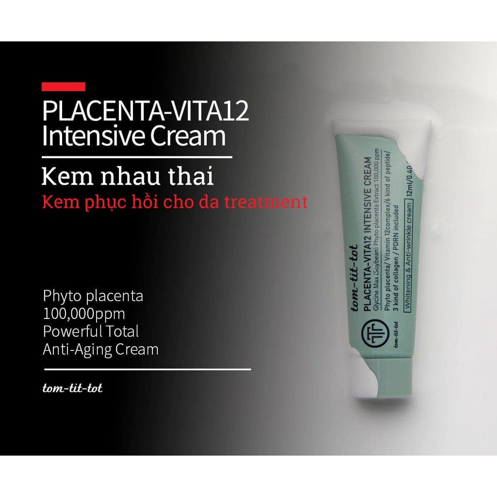 Tinh chất dưỡng kem PLACENTA VITA12 bộ chăm sóc da dưỡng da làm đẹp da sáng da chống lão hóa tuyp mini 12ml