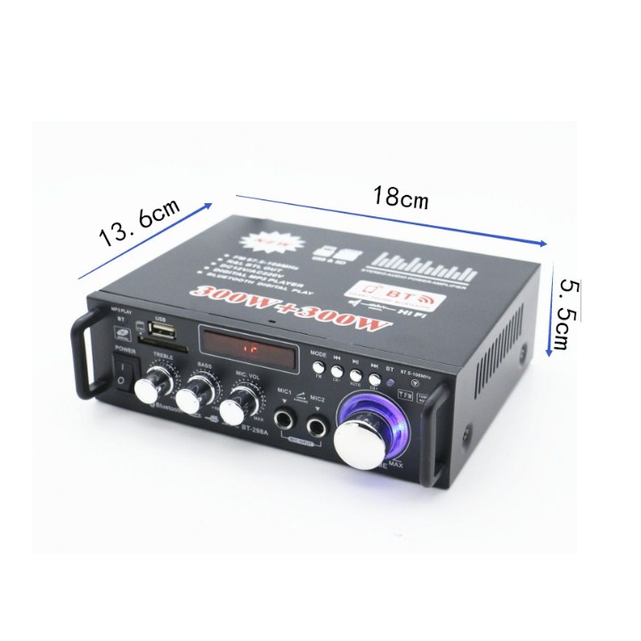 Âm li mini bluetooth 12v 220v AV-153TV, USB,SD,FM