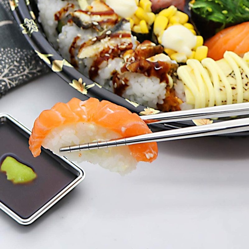 1 Đôi Đũa Inox 304 Hình Vuông Mạ Vàng Sang Trọng