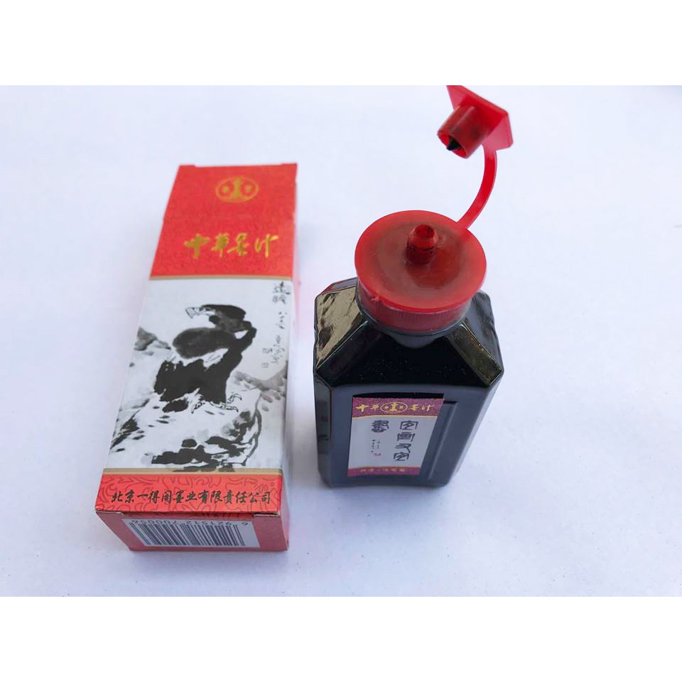 Mực Tàu (màu đen) lọ 100ml (của hãng Trung Hoa Mặc Chấp từ năm 1982)