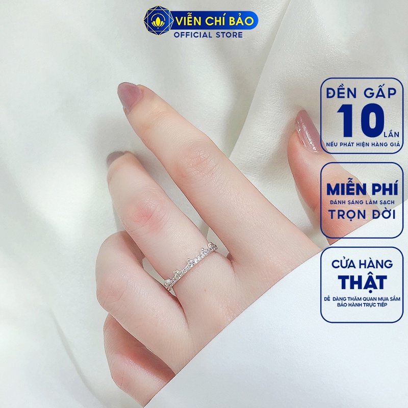 Nhẫn bạc nữ Queen Crown Vương miện đính đá chất liệu bạc 925 thời trang phụ kiện trang sức nữ Viễn Chí Bảo N400597