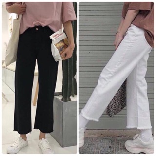 Quần kaki lửng ống rộng