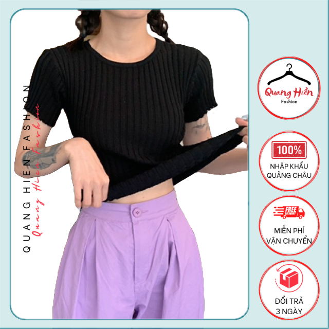 Áo len Quảng Châu gân cổ tròn basic freesize MS002