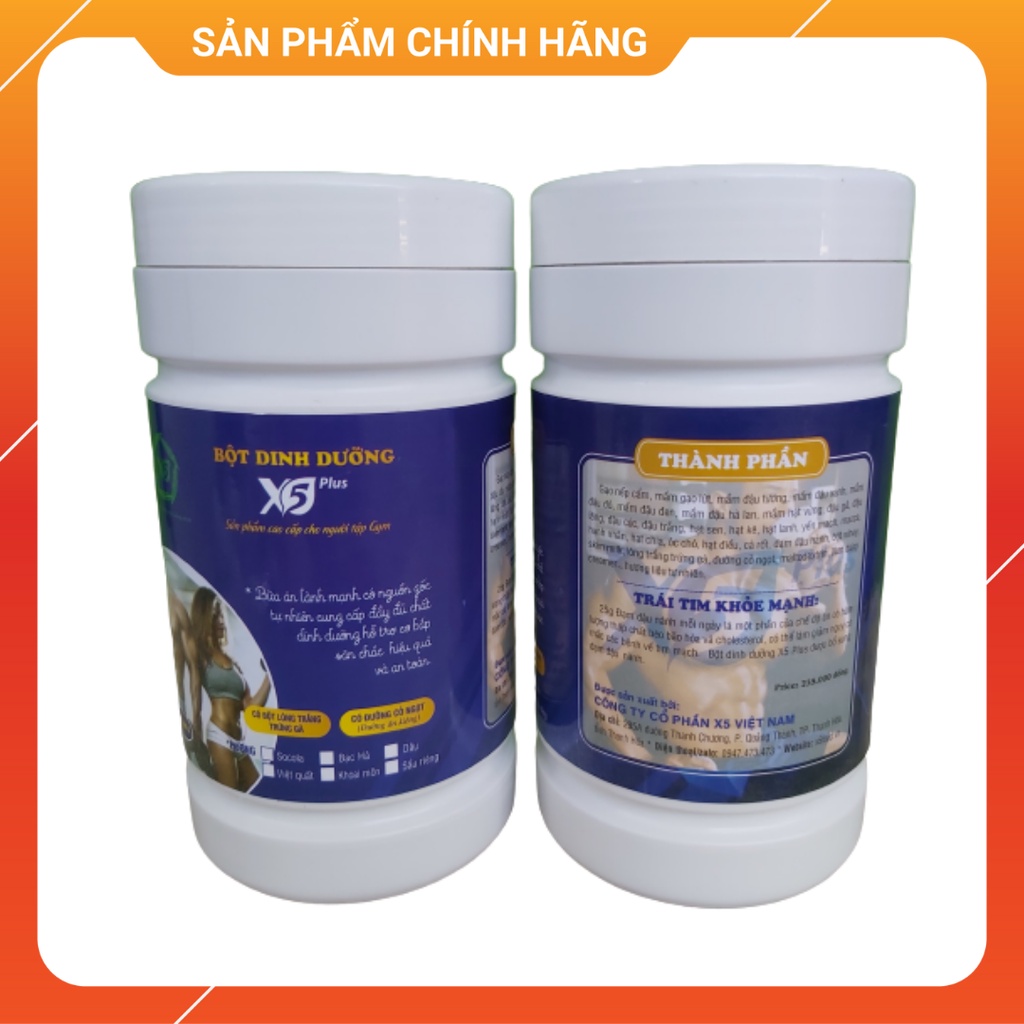 2 Bột dinh dưỡng X5 dành cho người tập gym: Có Lòng Trắng Trứng Đạm Whey Giúp Tăng Cơ, Giảm Mỡ