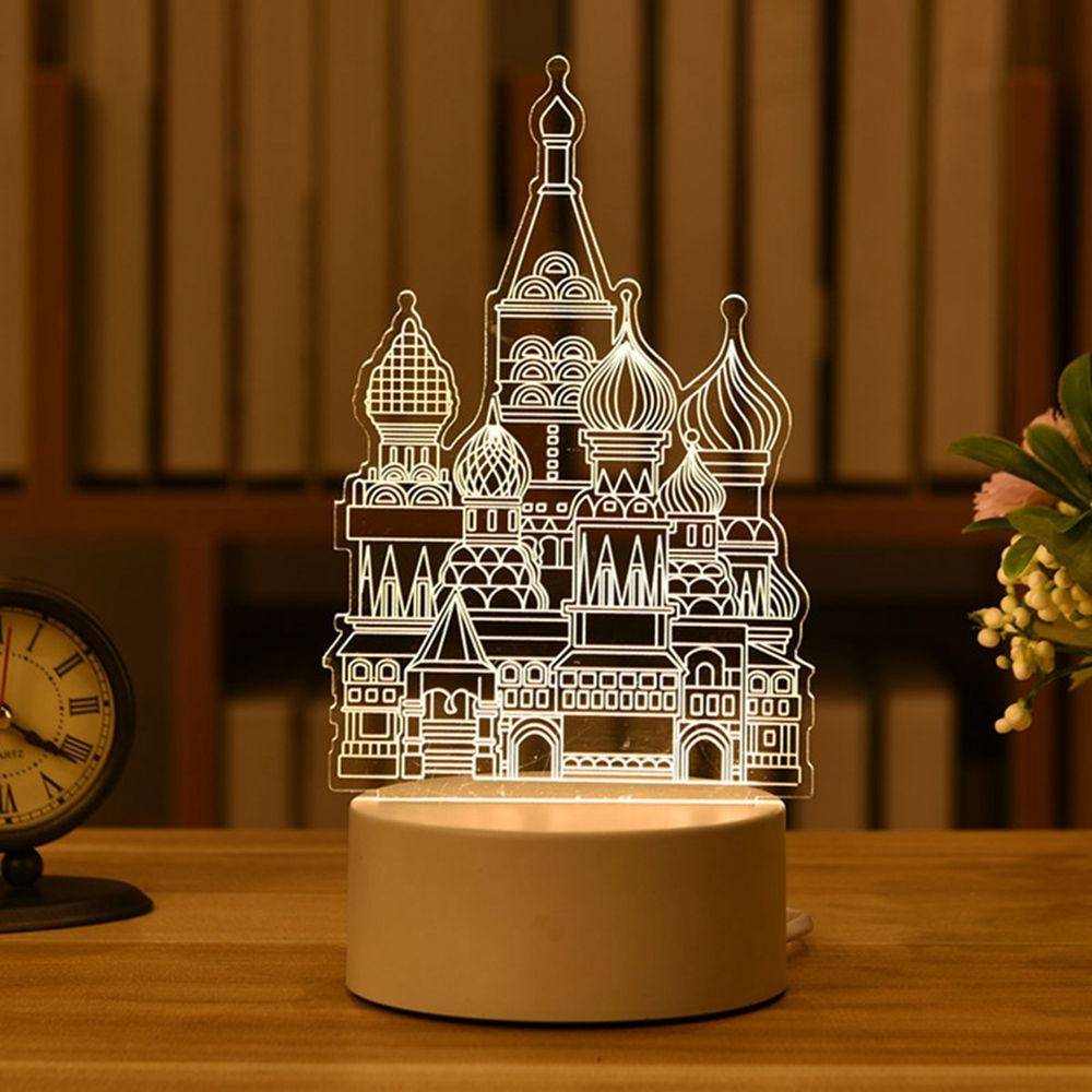 Đèn LED tạo hình sừng hươu 3D bằng acrylic để bàn trang trí Giáng Sinh