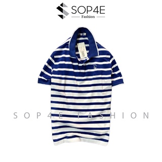 SOP4E Áo thun nam nữ cổ bẻ Polo kẻ sọc Horse SOP4E ATCB94