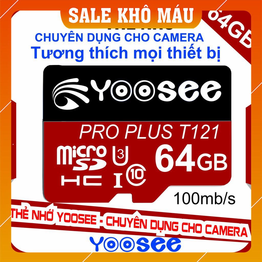 Thẻ nhớ YooSee chính hãng - 64GB tốc độ cao C10Bảo hành 12 tháng