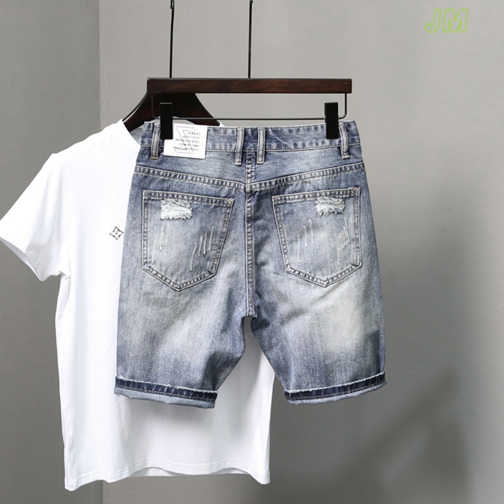 Quần Short Nam VNXK SH258JM Short Jean Nam xám trơn mẫu hót trẻ trung (44-70KG)