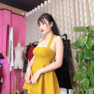 Đầm xòe cổ yếm