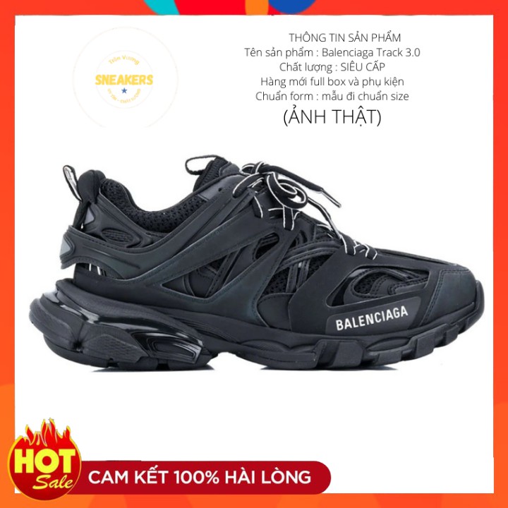 GIẦY THỂ THAO NAM NỮ SNEAKER B A L E N TRACK 3.0 màu full đen