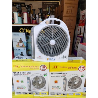 Quạt tích điện kết hợp đèn led honjianda hjd-fl 201 led - 2 ắc quy - hàng chính hãng