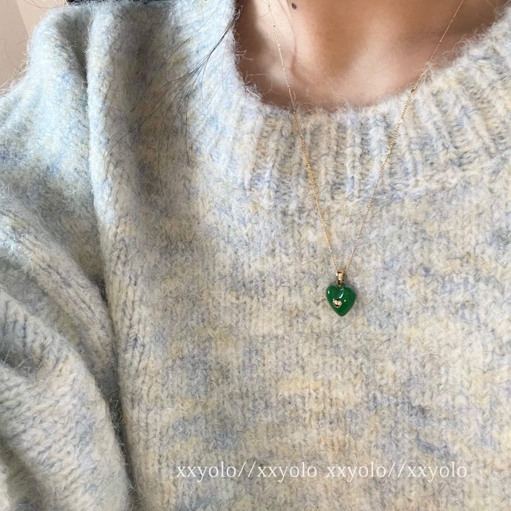 Vòng cổ Mặt Hình Trái Tim Nhiều Màu Sắc Phong Cách Hàn Quốc Sang Trọng