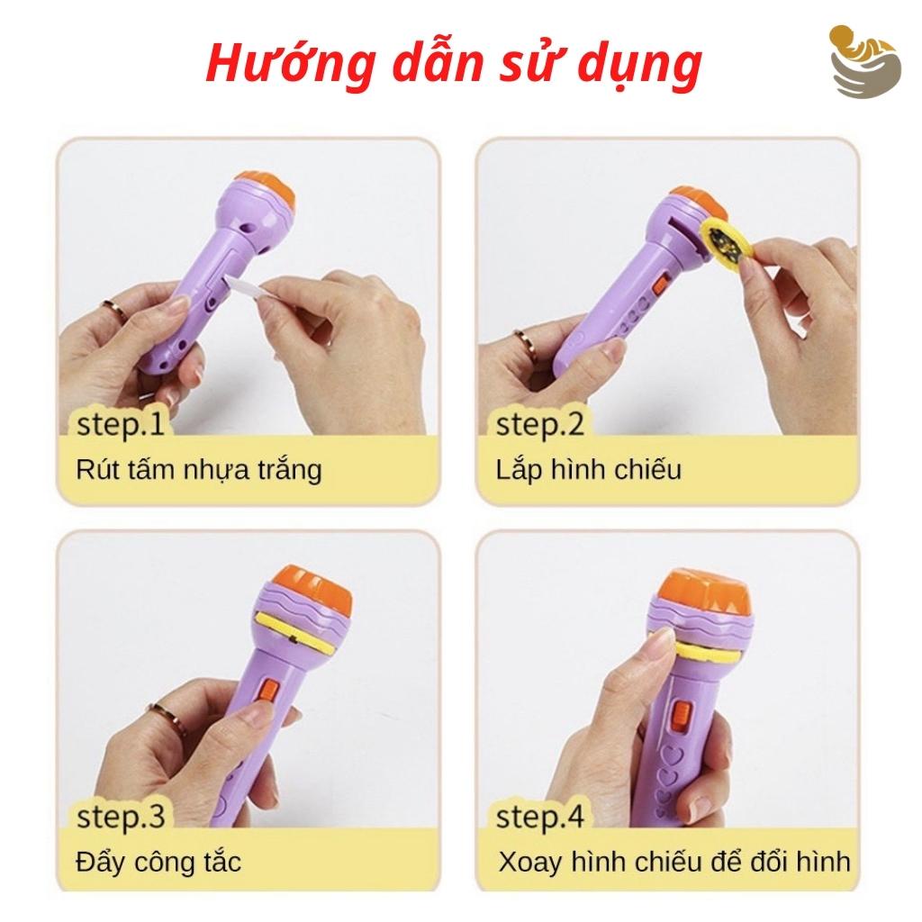 Đồ Chơi Đèn Pin Chiếu Hình Cho Bé 3D, Đèn Vẽ Thông Minh Có Nhiều Hình Động Vật Đáng Yêu Mẹ Mốc Shop, D3d24, Qc