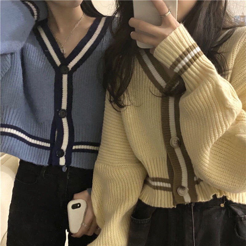 Áo Khoác Cardigan Áo Khoác Len Áo Croptop Len Nữ Thu Đông 2021 Hàng Quảng Châu Siêu Đẹp (Ảnh Thật Ở Cuối)