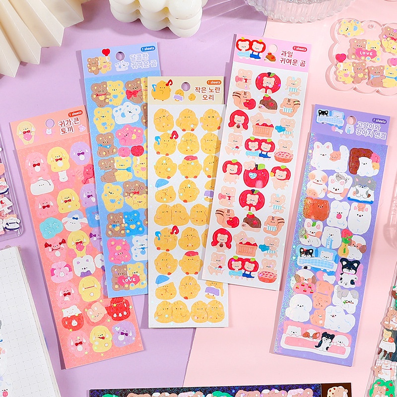 1 Tấm Sticker Dán Tường Họa Tiết Hoạt Hình Màu Laser