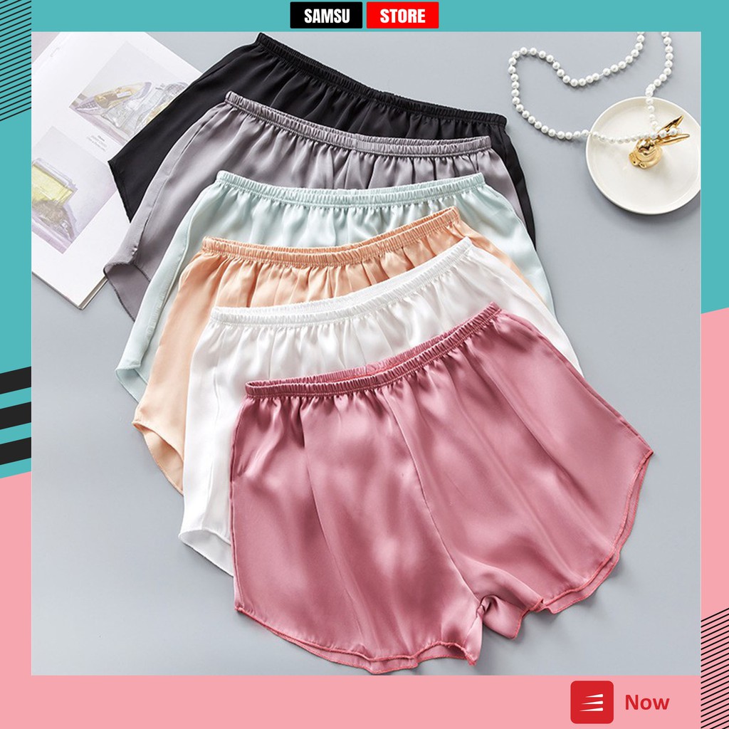 Quần đùi sooc nữ lụa mặc trong váy ống rộng mặc nhà thoải mái SAMSU XP02