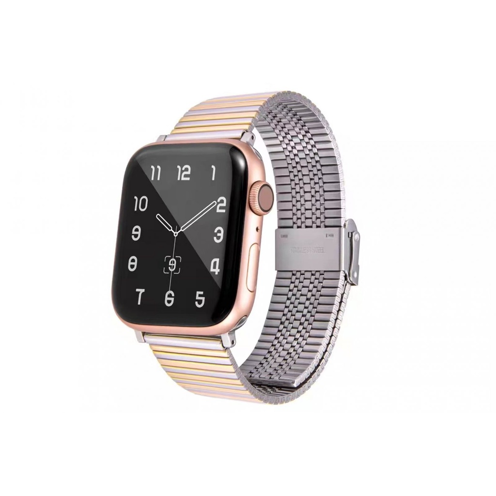 Dây đồng hồ Apple Watch 38mm/ 40mm/ 41mm/ 42mm/ 44mm/ 45mm (chất liệu hợp kim, mắt song song) series 1 đến series 7