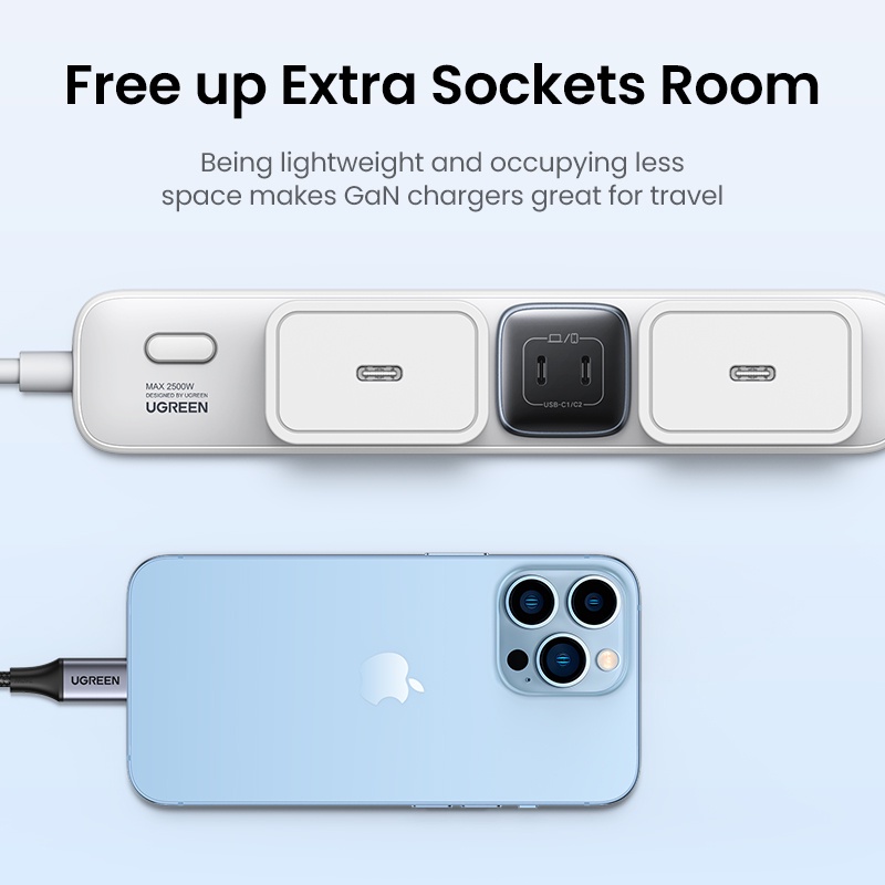 Bộ sạc nhanh UGREEN 45W cổng USB Type C thích hợp cho iPad pro iPad mini SAMSUNG S23 S22 S21 S20 iPhone 14 pro max